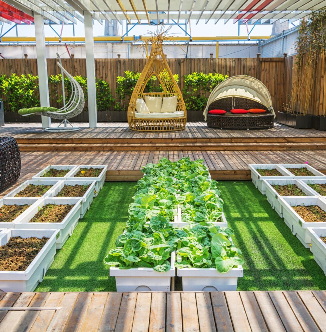 A covered lifestyle garden with indoor and outdoor living